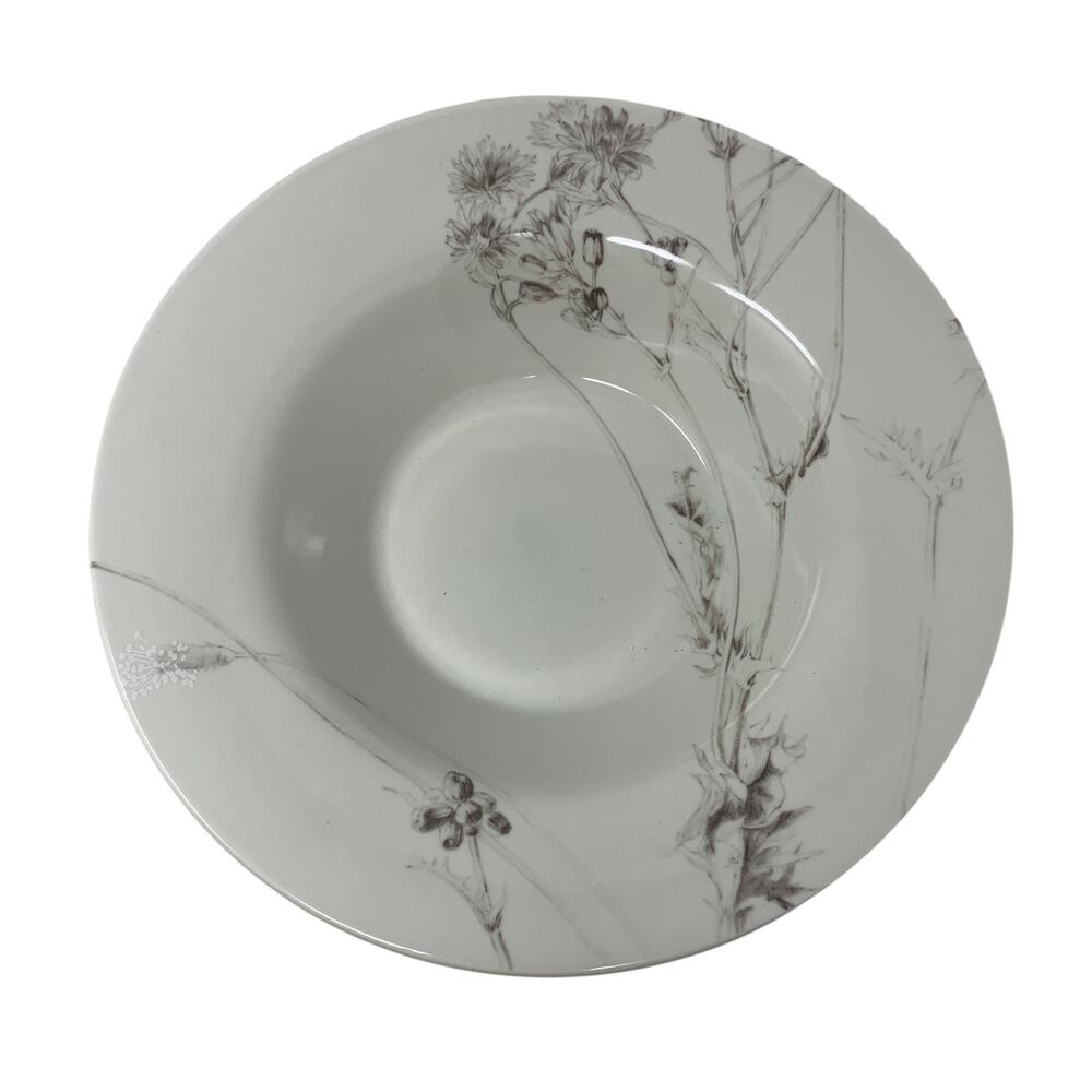 Calvin Klein Thistle Rimmed Soup Bowl 10.75" Swid Powell Pasta Salad White